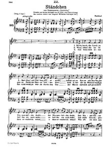 Serenade 'Horch, horch die Lerch im Ätherblau', D.889: For low voice and piano by Franz Schubert