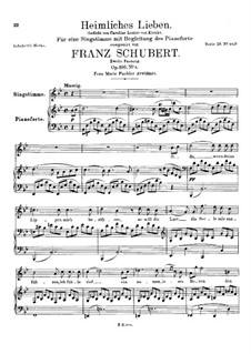 Heimliches Lieben (Secret Love), D.922 Op.106 No.1: Second version by Franz Schubert