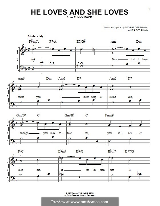 He loves and she loves by g gershwin sheet music on musicaneo