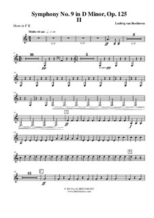 Movement II: Horn in F 2 (Transposed Part) by Ludwig van Beethoven