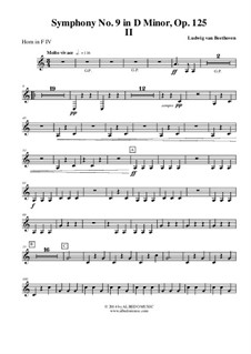 Movement II: Horn in F 4 (Transposed Part) by Ludwig van Beethoven
