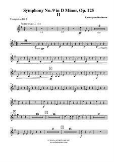 Movement II: Trumpet in Bb 2 (Transposed Part) by Ludwig van Beethoven