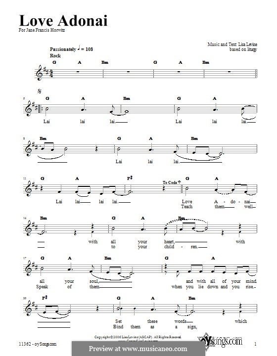Love Adonai: Lyrics and chords by Lisa Levine