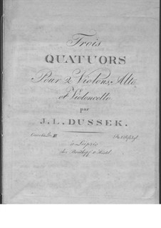 Three String Quartets, Op.60: No.3 in E Flat Major, Craw 210 by Jan Ladislav Dussek