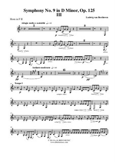 Movement III: Horn in F 2 (Transposed Part) by Ludwig van Beethoven