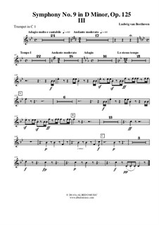 Movement III: Trumpet in C 1 (Transposed Part) by Ludwig van Beethoven