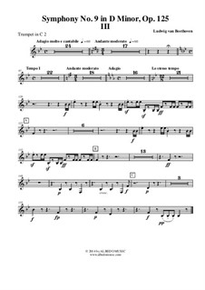 Movement III: Trumpet in C 2 (Transposed Part) by Ludwig van Beethoven
