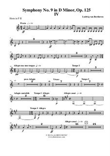 Movement IV: Horn in F 2 (Transposed Part) by Ludwig van Beethoven