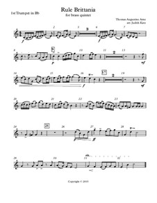 Rule Britannia: For wind quintet – parts by Thomas Augustine Arne