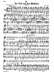 Death and the Maiden, D.531 Op.7 No.3: Piano-vocal score by Franz Schubert