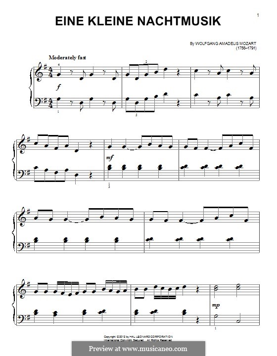 Allegro, for piano: For a single performer by Wolfgang Amadeus Mozart