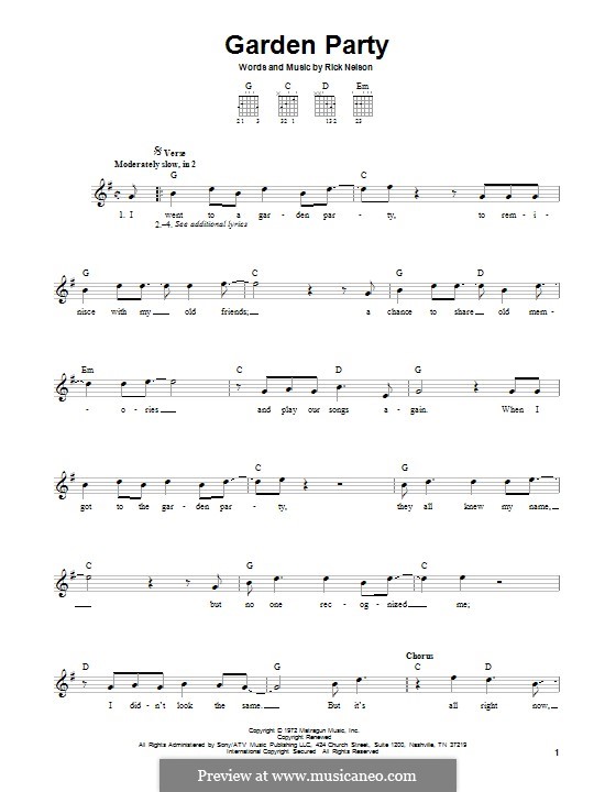 Garden Party by R. Nelson sheet music on MusicaNeo