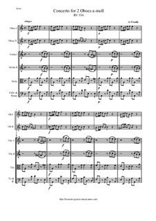 Concerto for Two Oboes and String Orchestra in A Minor, RV 536 by A ...