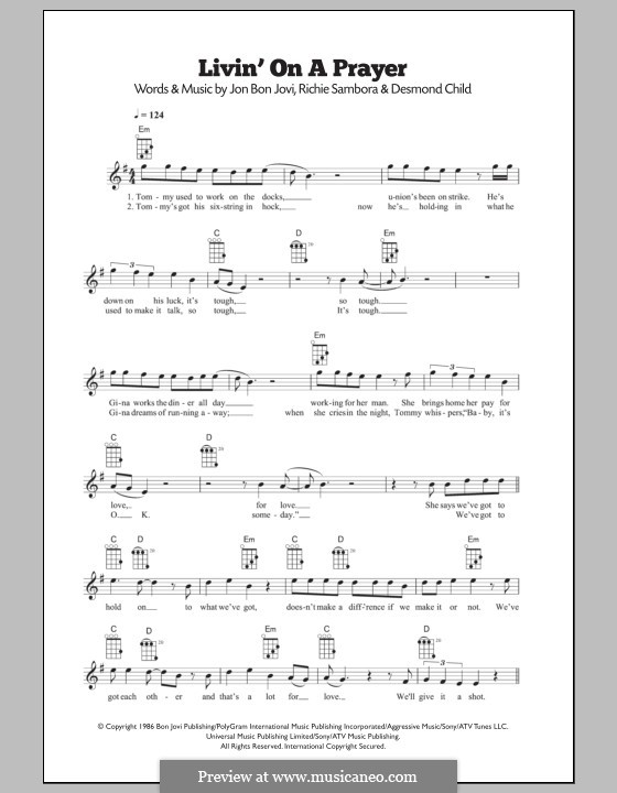 Instrumental version: For ukulele by Desmond Child, Jon Bon Jovi, Richie Sambora