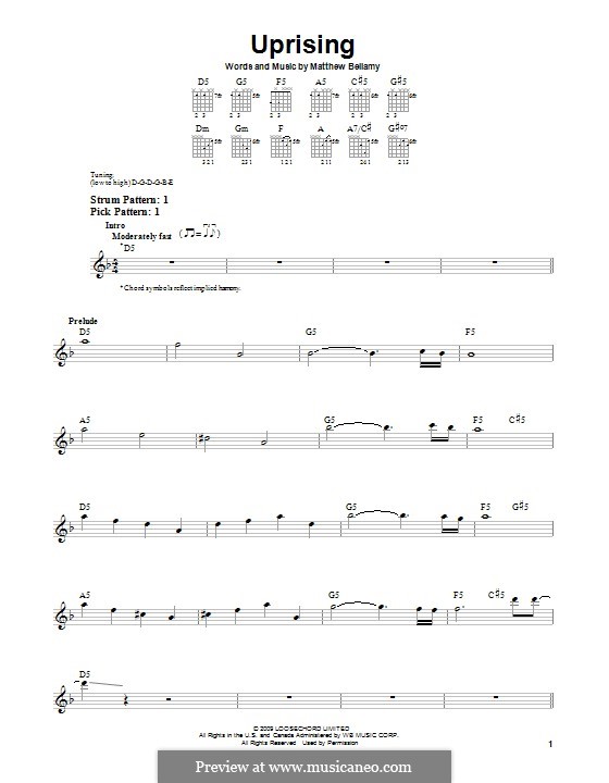 Uprising (Muse): For guitar with tab by Matthew Bellamy