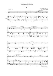 Two tunes for Violin, Op.179 No.3: Two tunes for Violin by Alexander Khodakovsky