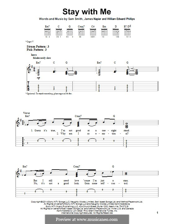 stay with me guitar notea stay with me guitar notea