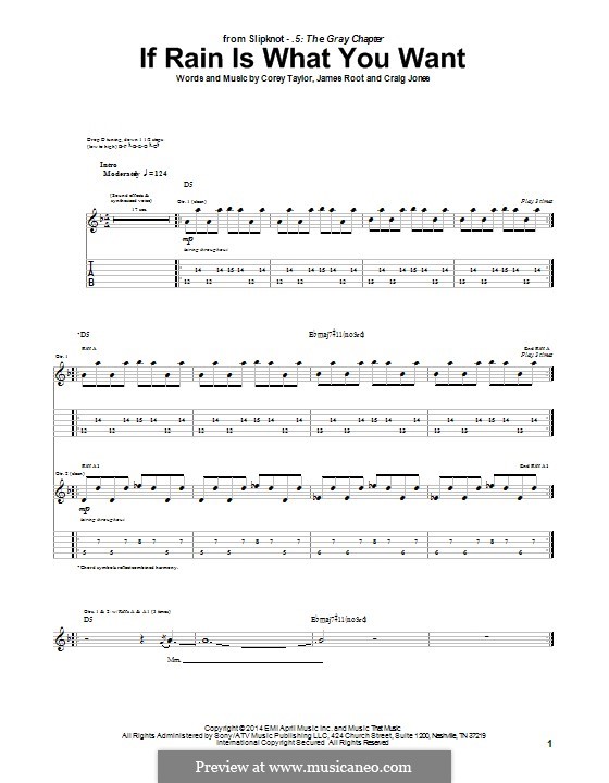 If Rain Is What You Want (Slipknot): For guitar with tab by Corey Taylor, Craig Jones, James Root