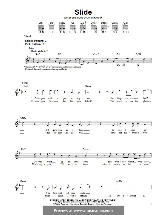 Slide goo goo dolls by j rzeznik sheet music on musicaneo