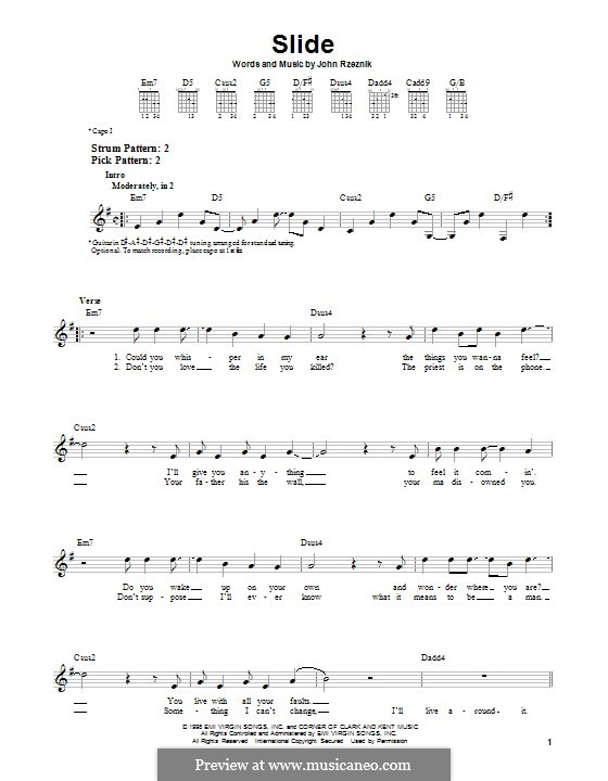 Slide (Goo Goo Dolls): For guitar with tab by John Rzeznik