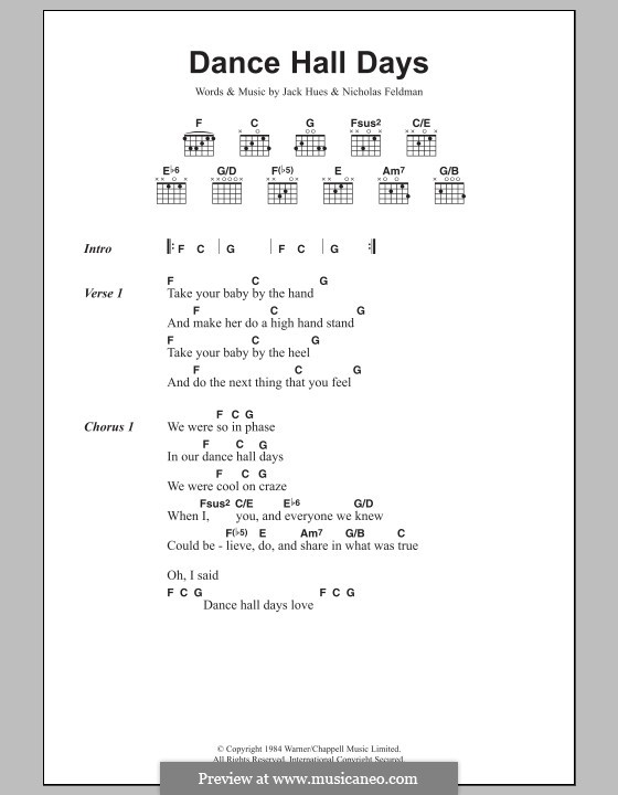 Dance Hall Days (Wang Chung) by J. Hues, N. Feldman on MusicaNeo