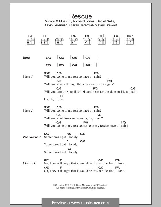 Rescue (The Feeling): Lyrics and chords by Paul Stewart, Ciaran Jeremiah, Daniel Sells, Kevin Jeremiah, Richard Jones