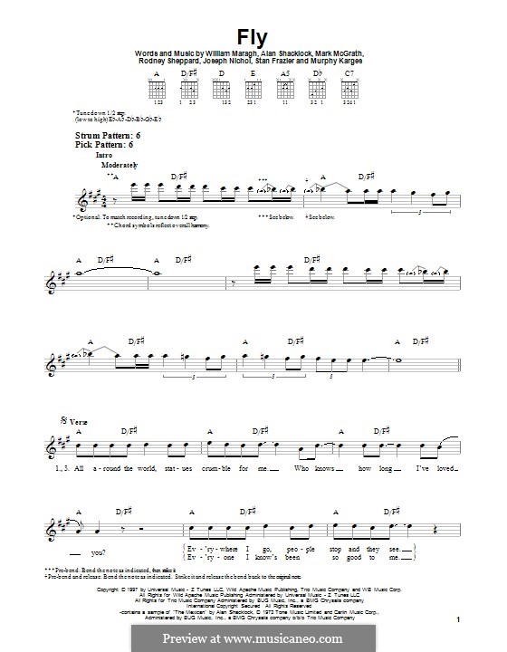 Fly (Sugar Ray): For guitar with tab by Alan Shacklock, McG, Mark McGrath, Matthew Murphy Karges, Rodney Sheppard, Stan Frazier, William Maragh