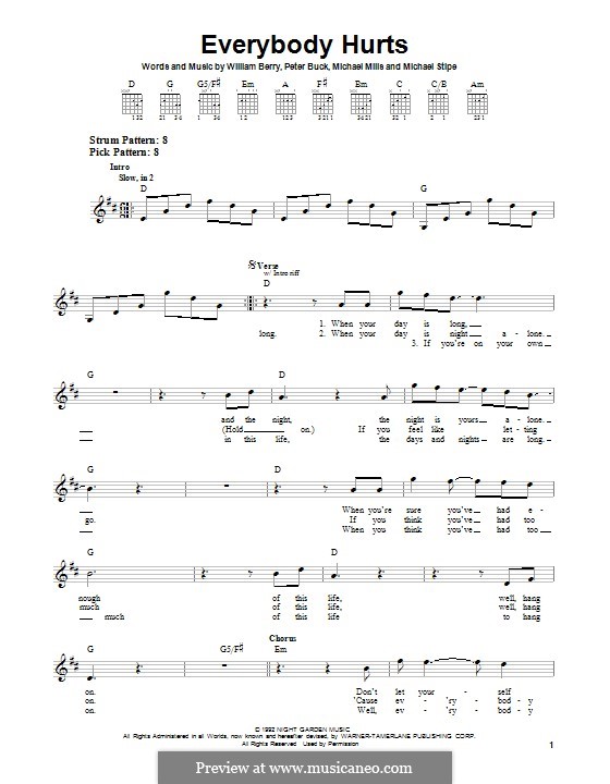 Everybody Hurts (R.E.M.) by M. Mills, M. Stipe, P. Buck, W. Berry on