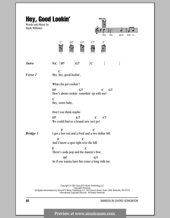 Hey, Good Lookin': For mandolin by Hank Williams