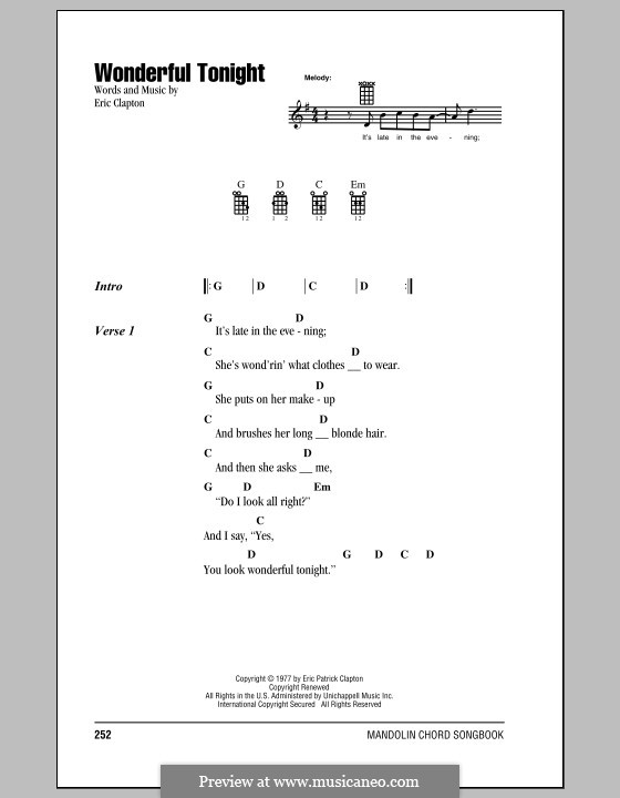 eric clapton you look wonderful tonight chords eric clapton you look wonderful tonight chords