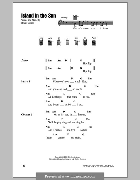 Island in the Sun (Weezer): For mandolin by Rivers Cuomo