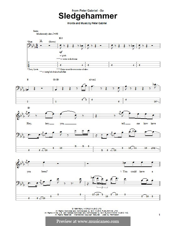 sledgehammer by p gabriel sheet music on musicaneo sledgehammer sheet music