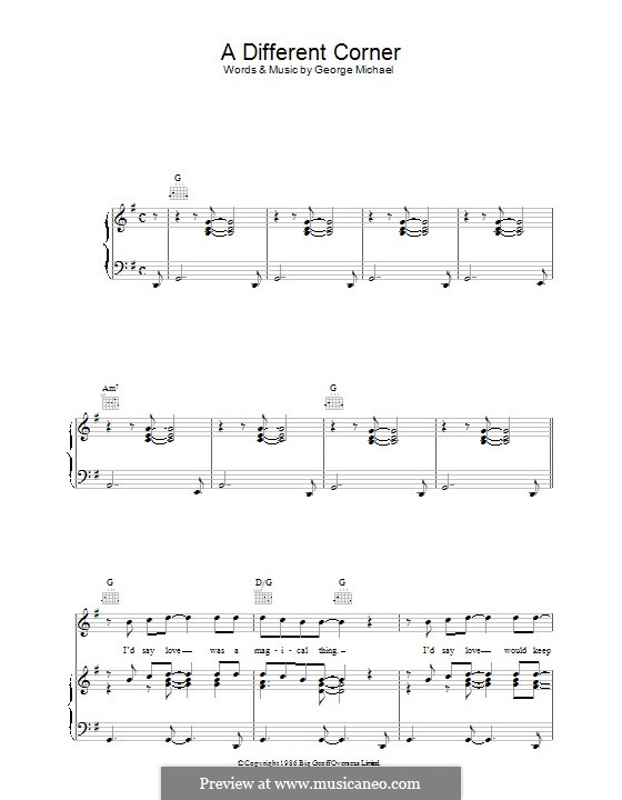 A Different Corner: For voice and piano (or guitar) by George Michael