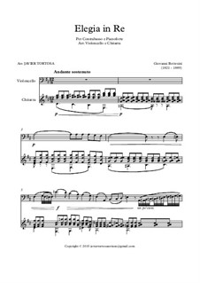 Elegy for Double Bass in D Major: For cello and guitar by Giovanni Bottesini