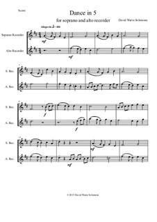 Dance in 5: For descant and alto recorders by David W Solomons