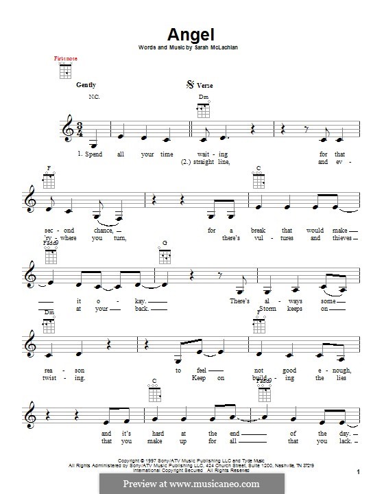 Angel: For ukulele by Sarah McLachlan