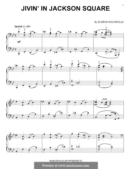 Jivin' in Jackson Square: For piano by Eugénie Rocherolle