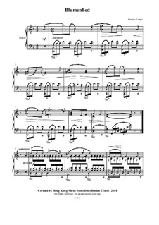 Blumenlied (Flower Song), Op.39: For piano by Gustav Lange