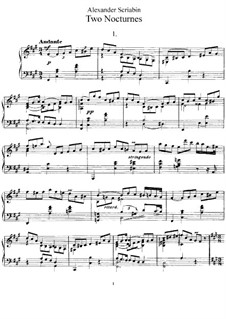 Two Nocturnes, Op.5: For piano by Alexander Scriabin