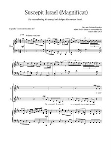 Suscepit Israel (Magnificat) for 2 voices: Suscepit Israel (Magnificat) for 2 voices by Giovanni Battista Pergolesi