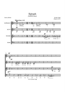 Epitaph (SATB Choir): Epitaph (SATB Choir) by Jordan Grigg