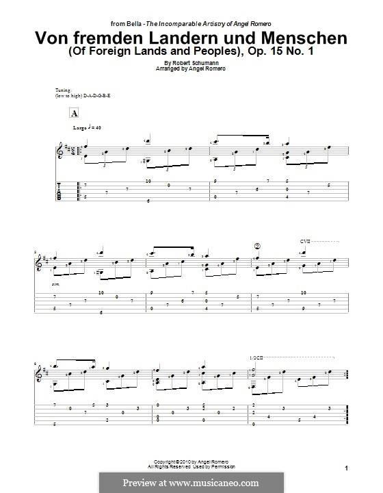 No.1 Of Strange Lands and Peoples: For guitar by Robert Schumann