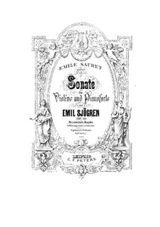Sonata for Violin and Piano No.1 in G Minor, Op.19: Score by Emil Sjögren