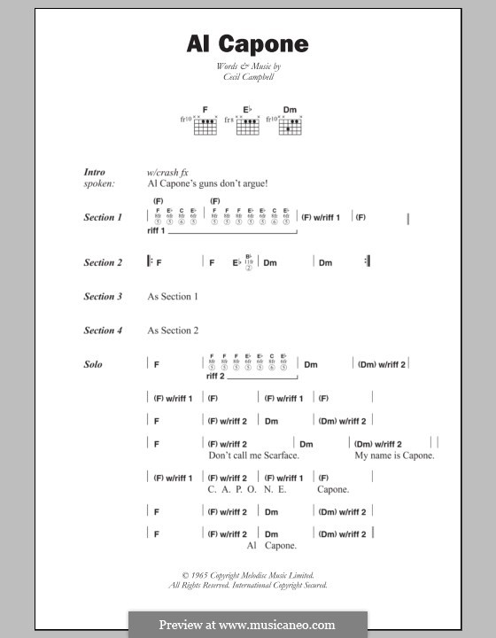 Al Capone (Prince Buster): Lyrics and chords by Cecil Campbell