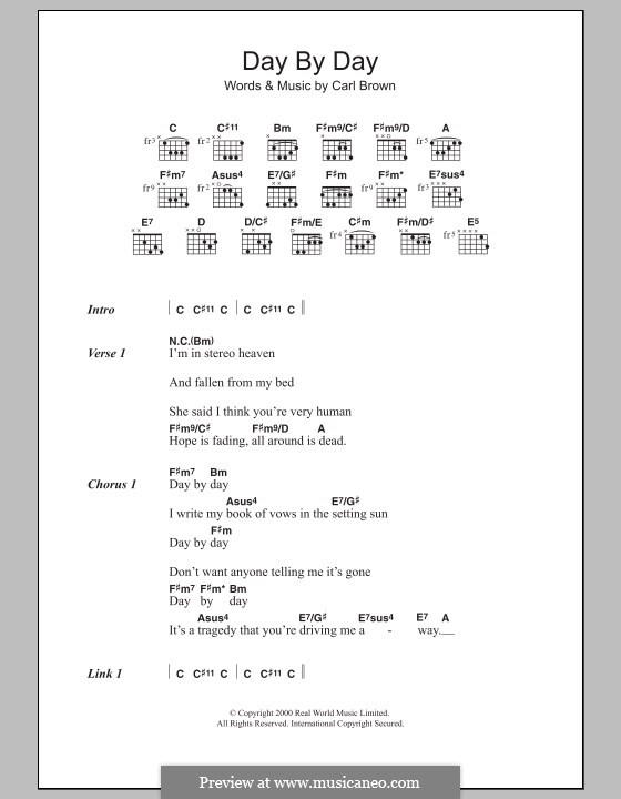 Day by Day (Sizer Barker): Lyrics and chords by Carl Brown