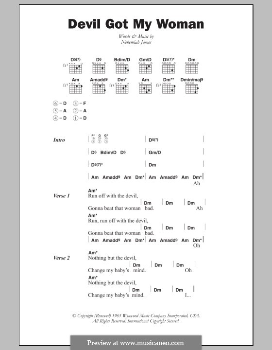 Devil Got My Woman: Lyrics and chords by Nehemiah James