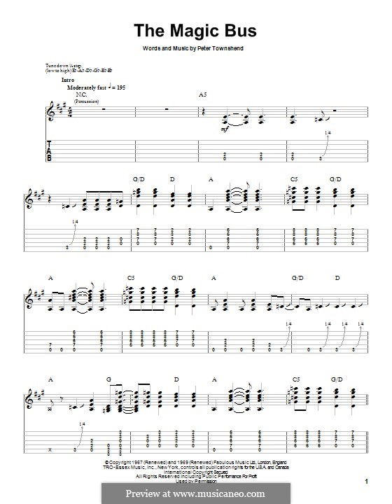 The Magic Bus (The Who): For guitar with tab by Peter Townshend