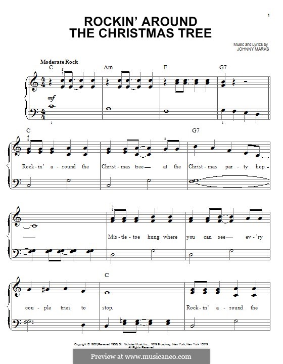 Rockin' Around the Christmas Tree by J. Marks sheet music on MusicaNeo