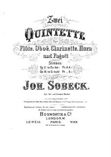 Quintet for Winds in E Flat Major, Op.11: Flute part by Johann Sobeck