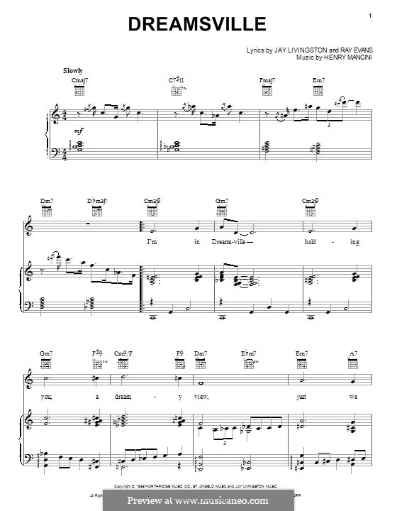 Dreamsville: For voice and piano (or guitar) by Henry Mancini